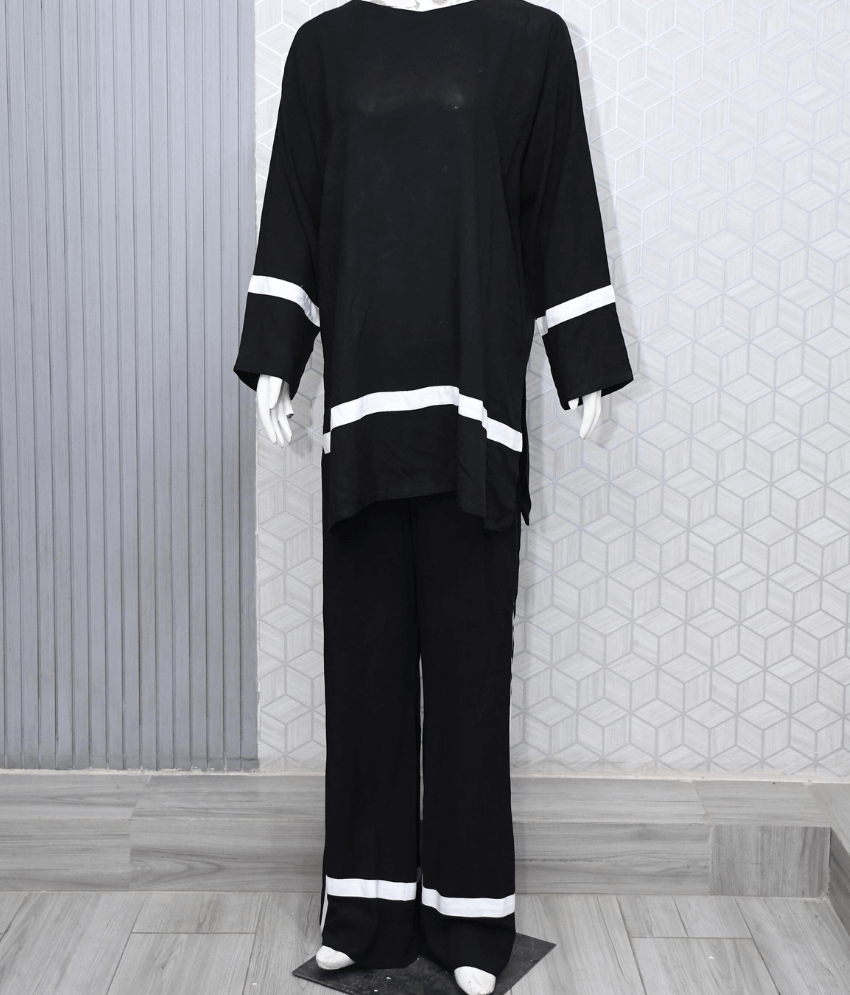 Black Linen Monochrome co-ord Set-2pc