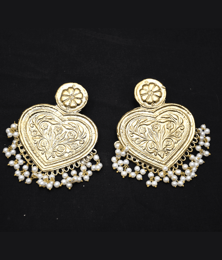 Golden Heart Shaped Earrings